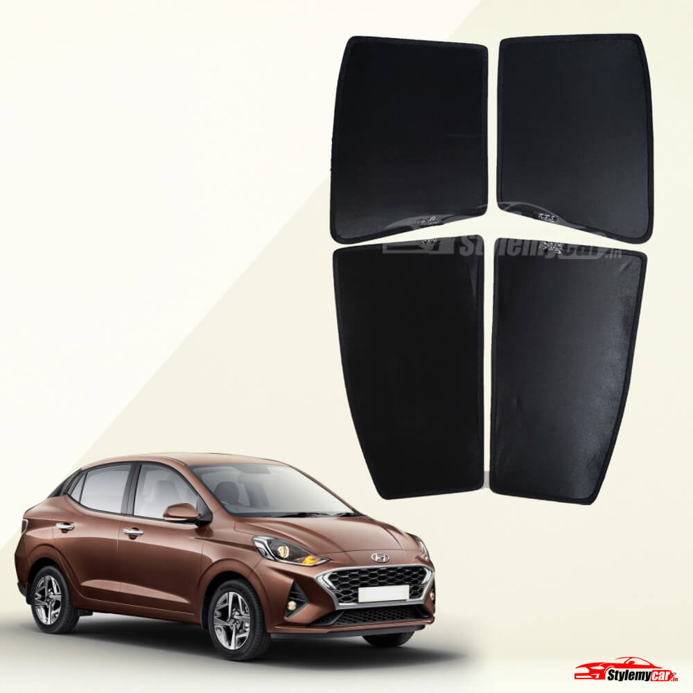 Hyundai Aura Z Black Half Cut Sunshades