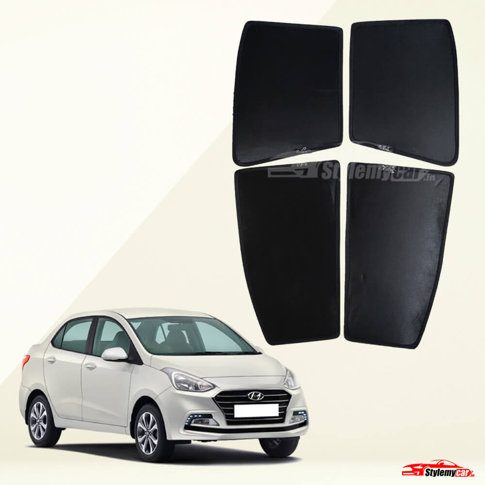 Hyundai Xcent Z Black Half Cut Sunshades