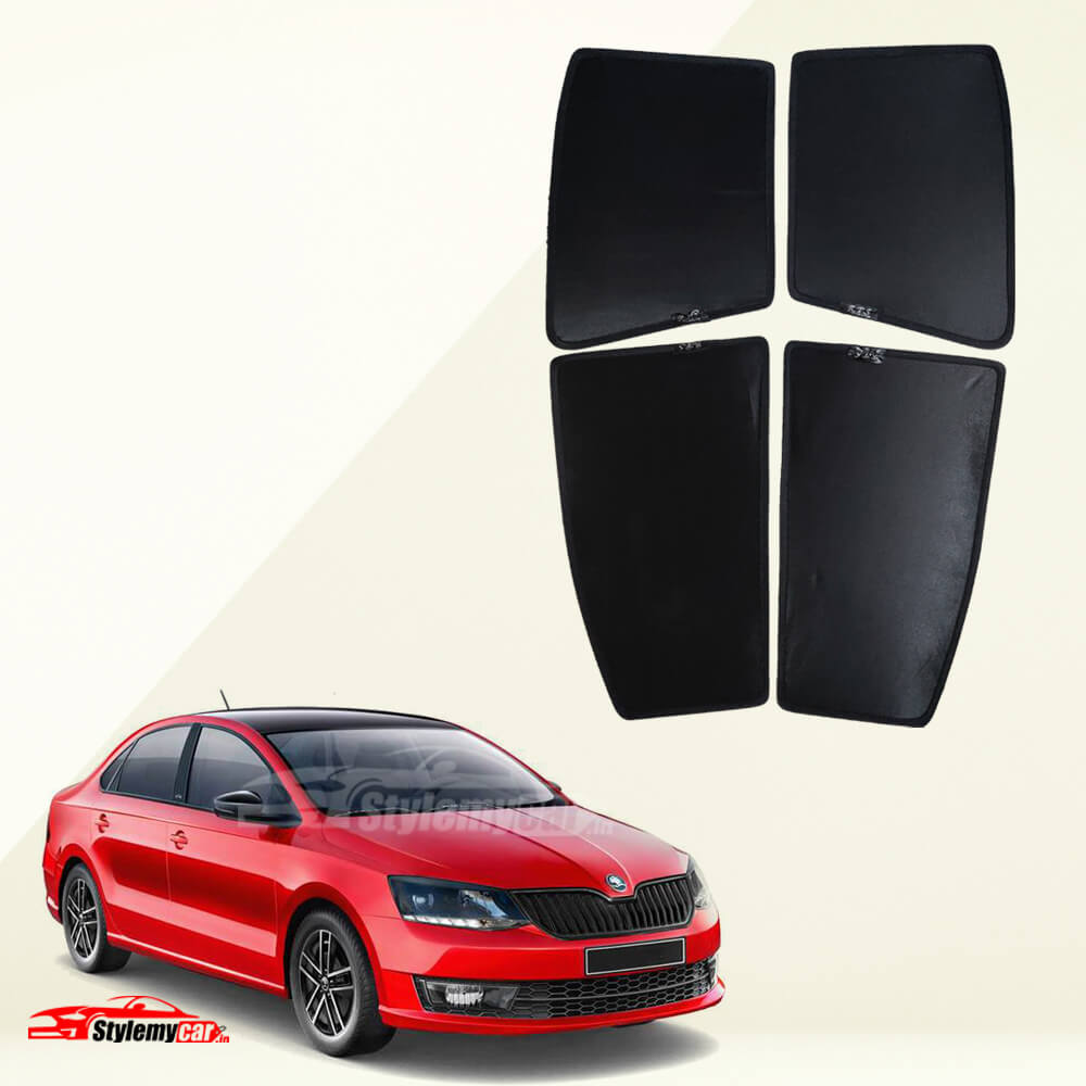 Skoda Rapid Z Black Half Cut Sunshades