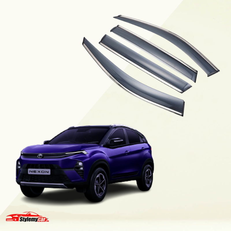 Tata Nexon 2023 Model Door Visor Chrome Lining