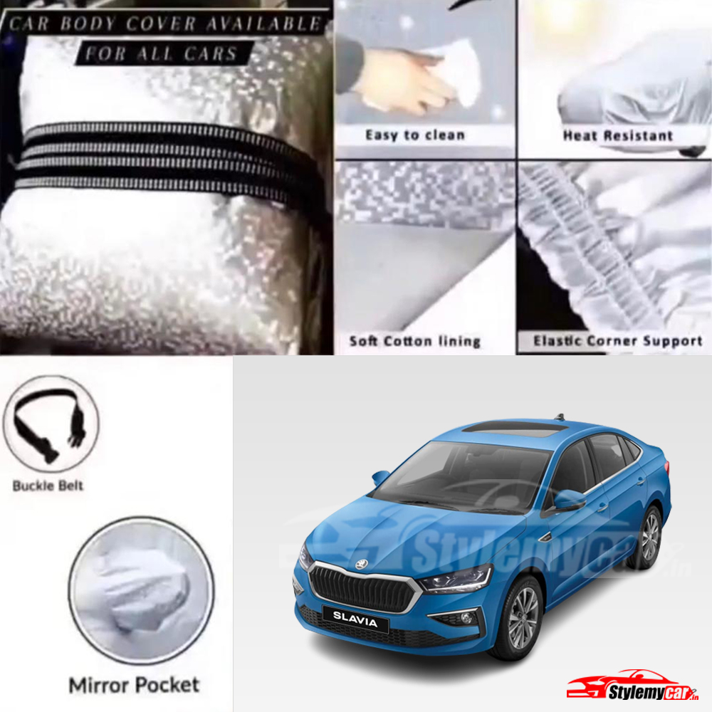 Skoda Slavia Waterproof Body Cover with UV Rays Projection