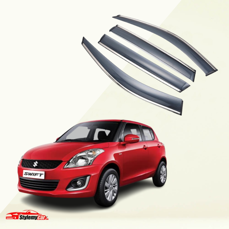 Maruti Suzuki Swift 2012 - 2018 Model Door Visor Chrome Lining