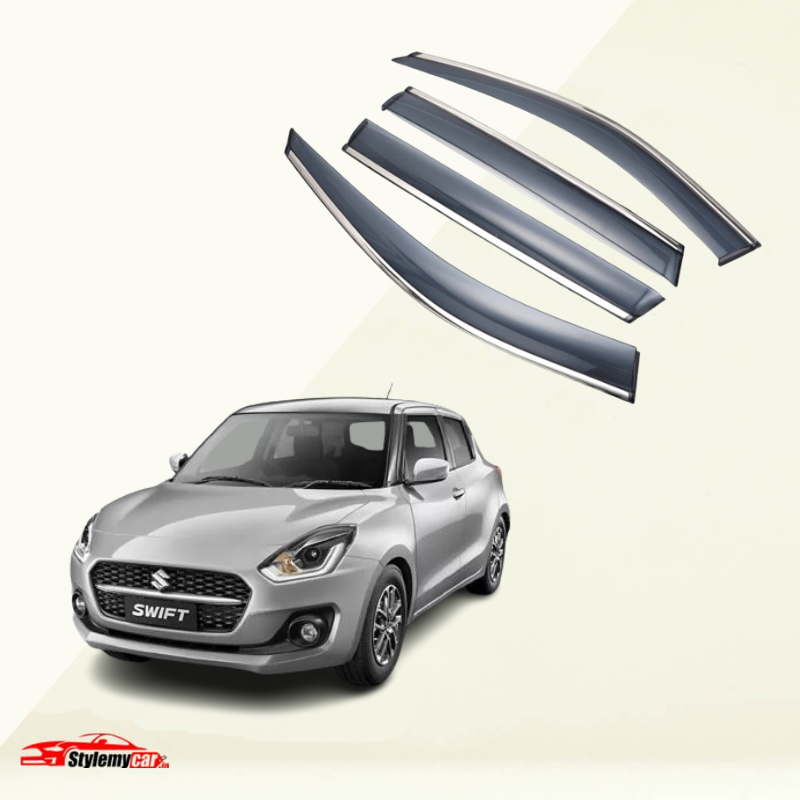 Maruti Suzuki Swift 2018 - 2023 Model Door Visor Chrome Lining