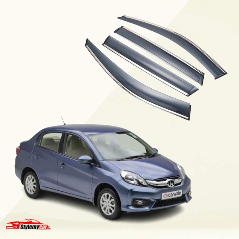 Honda Amaze 2012 - 2017 Model Door Visor Chrome Lining