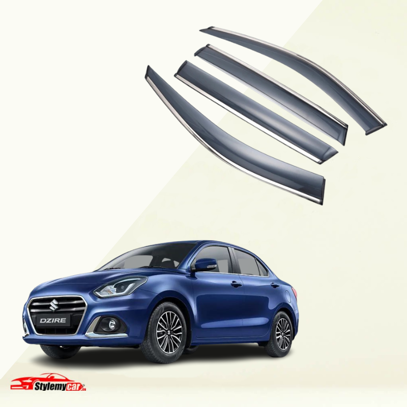 Maruti Suzuki Dzire 2018-2023 Model Door Visor Chrome Lining