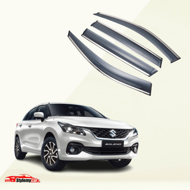 Maruti Suzuki Baleno 2022 Model Door Visor Chrome Lining