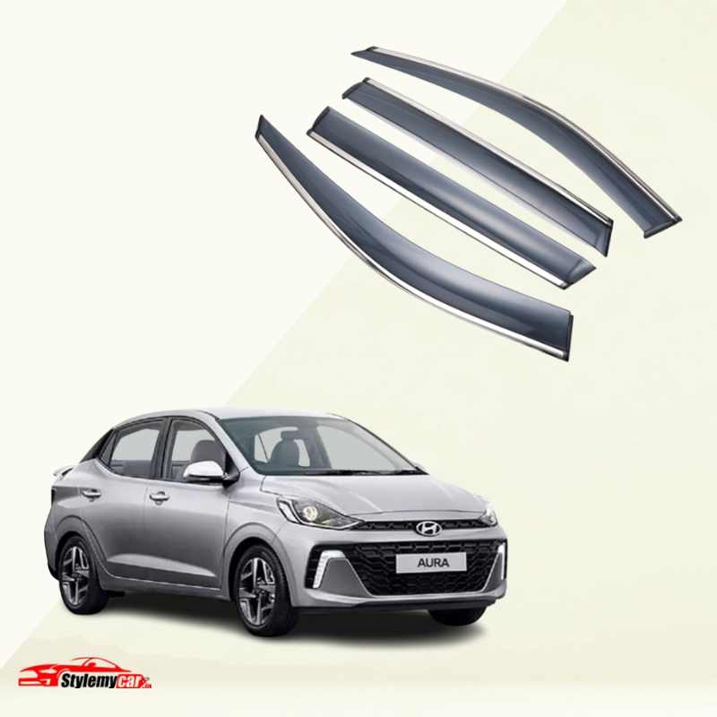 Hyundai Aura 2023 Model Door Visor Chrome Lining