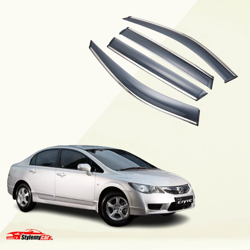 Honda Civic Door Visor Chrome Lining