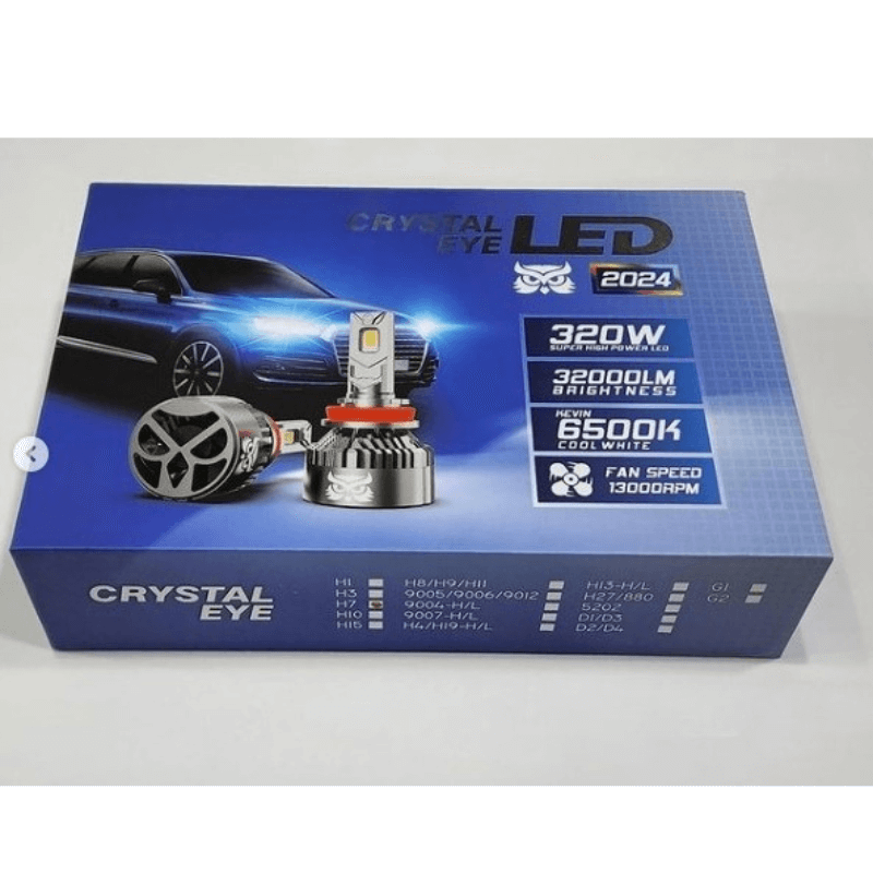 Crystal Eye 320 Watts LED Bulbs for Car Headlights and Fog Lights (Made in Japan)