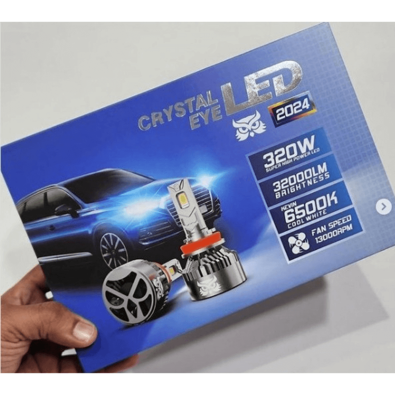 Crystal Eye 320 Watts LED Bulbs for Car Headlights and Fog Lights (Made in Japan)