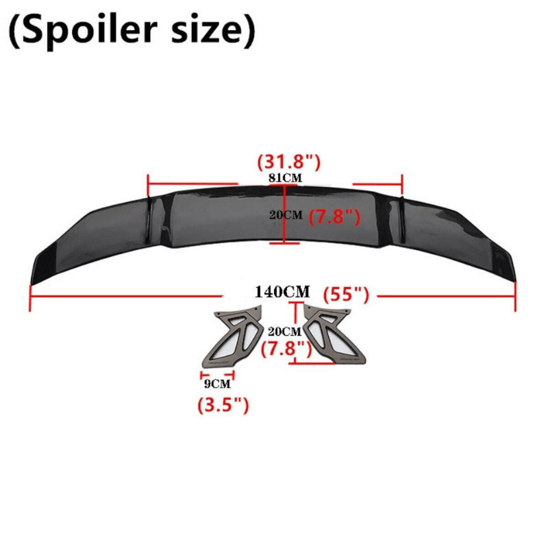 V Style Track GT Car Rear Trunk Roof Lip Universal Spoiler Wing