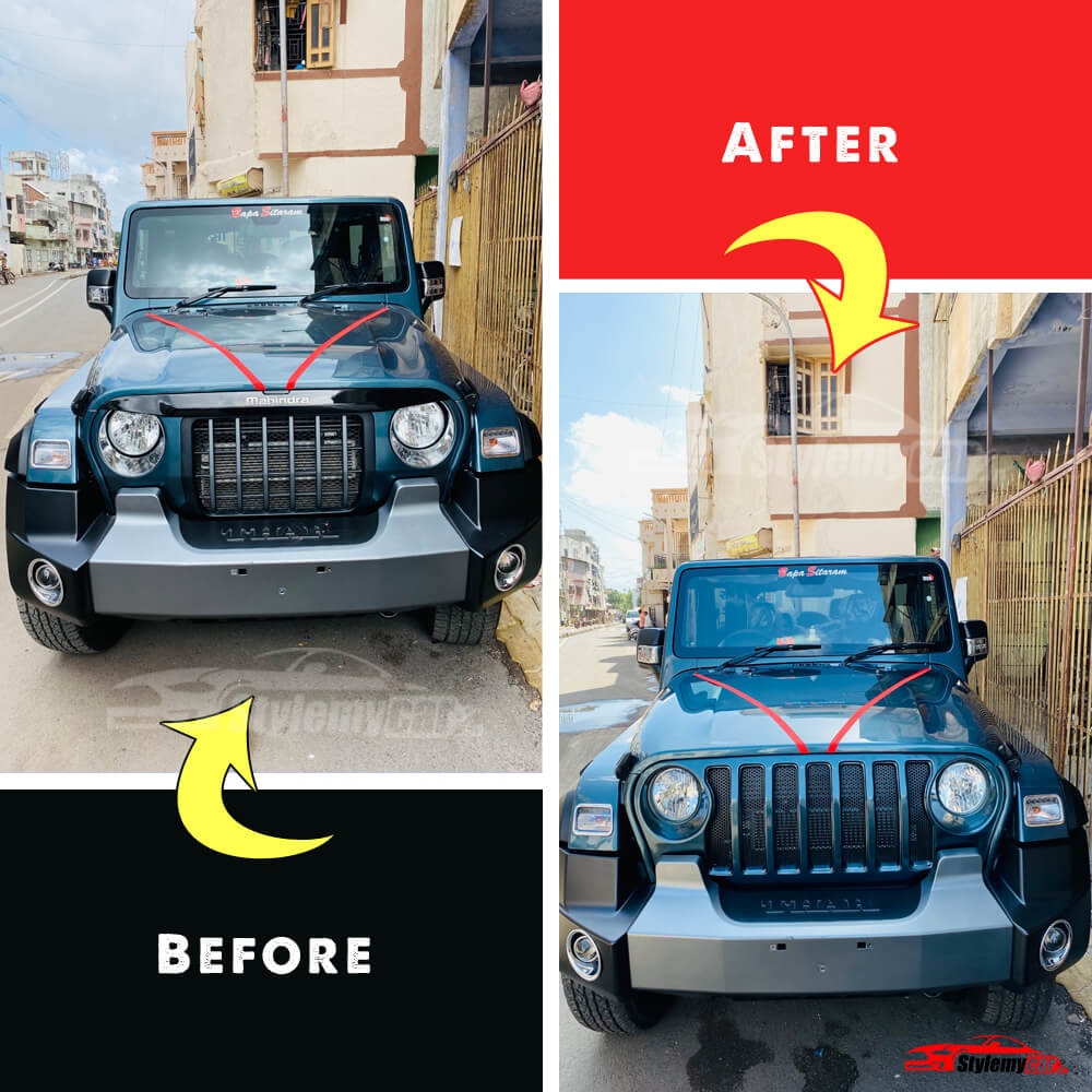 Mahindra Thar 2020 Grill - Mahindra Thar Front Grill Cladding - Stylemycar