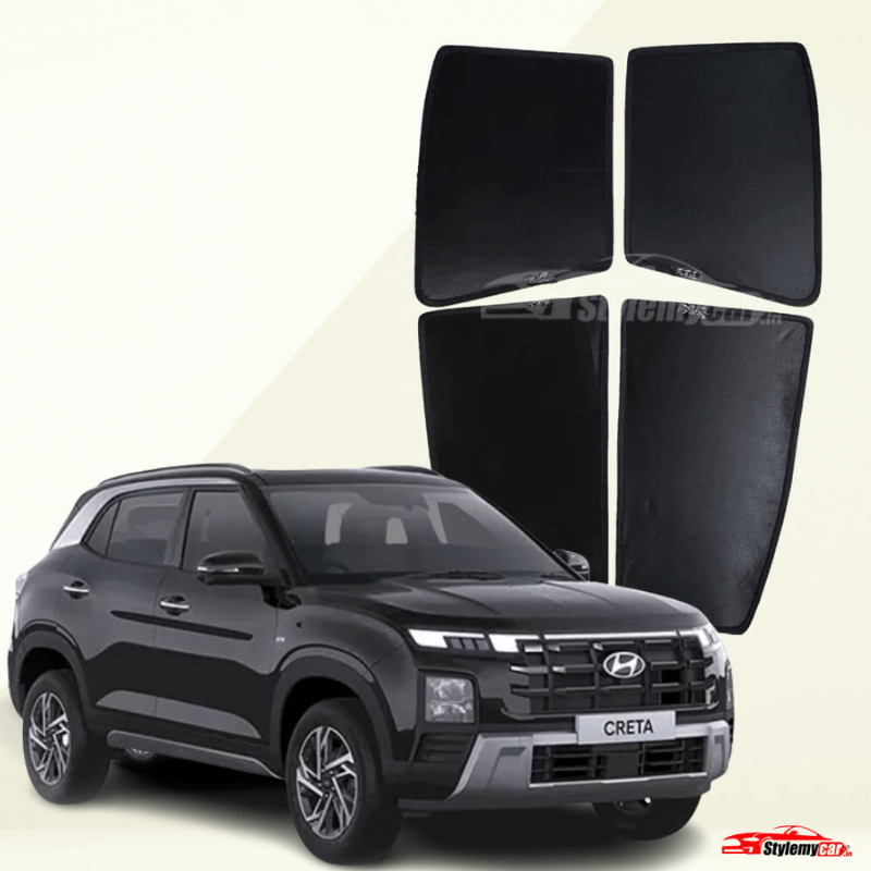 Hyundai Creta 2024 Model Z Black Half Cut Sunshades