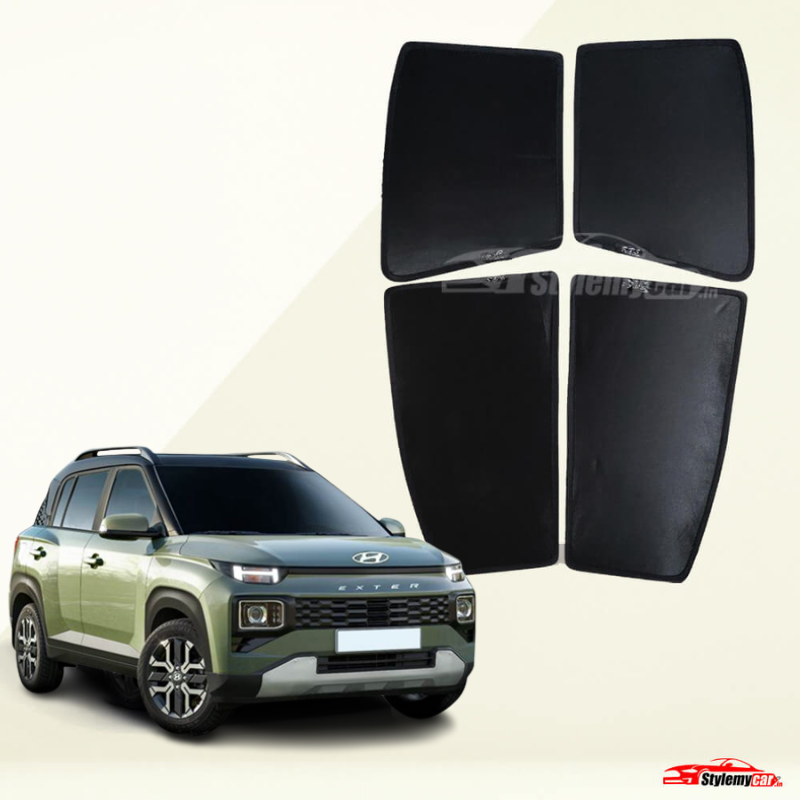 Hyundai Exter Z Black Half Cut Sunshades