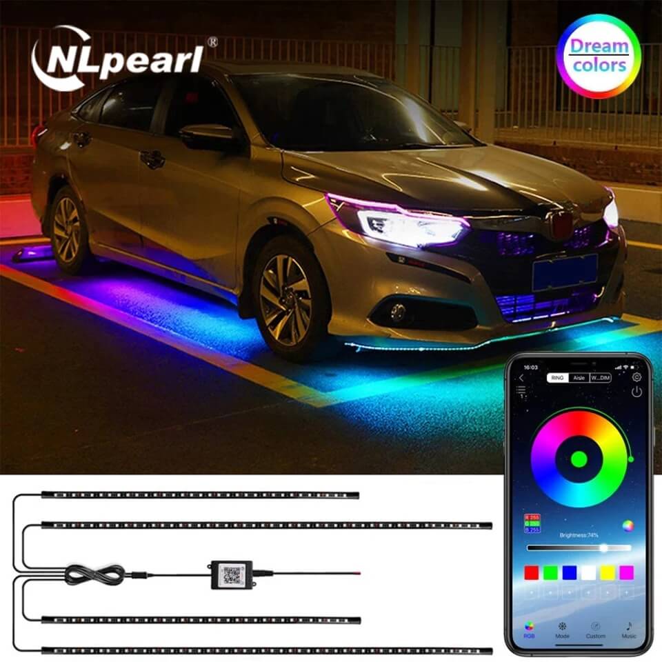 Car Underbody Floating Lights with RGB Wireless Mobile App Control